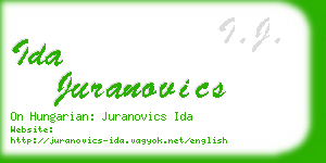 ida juranovics business card